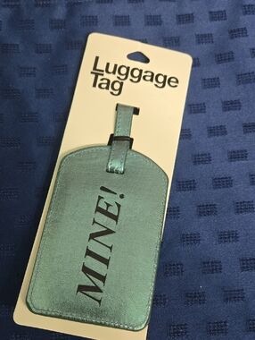 Luggage Tag - MINE! Metallic Teal